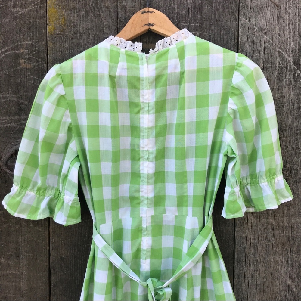 Vintage 1970s Handmade Gingham Prairie Cottagecore Maxi Dress Small-Medium - Picture 5 of 8